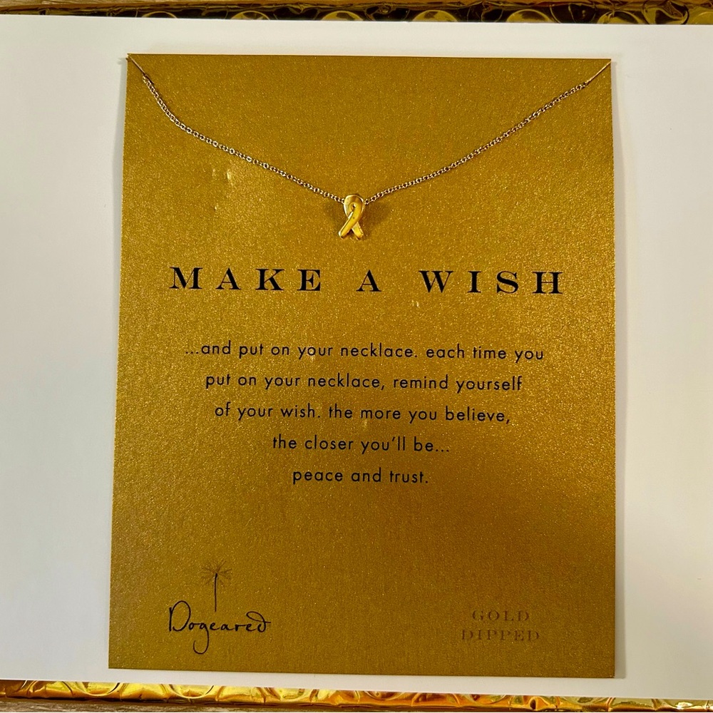 Dogeared Make a Wish - Breast Cancer Awareness - Gold Dipped Necklace, NWT